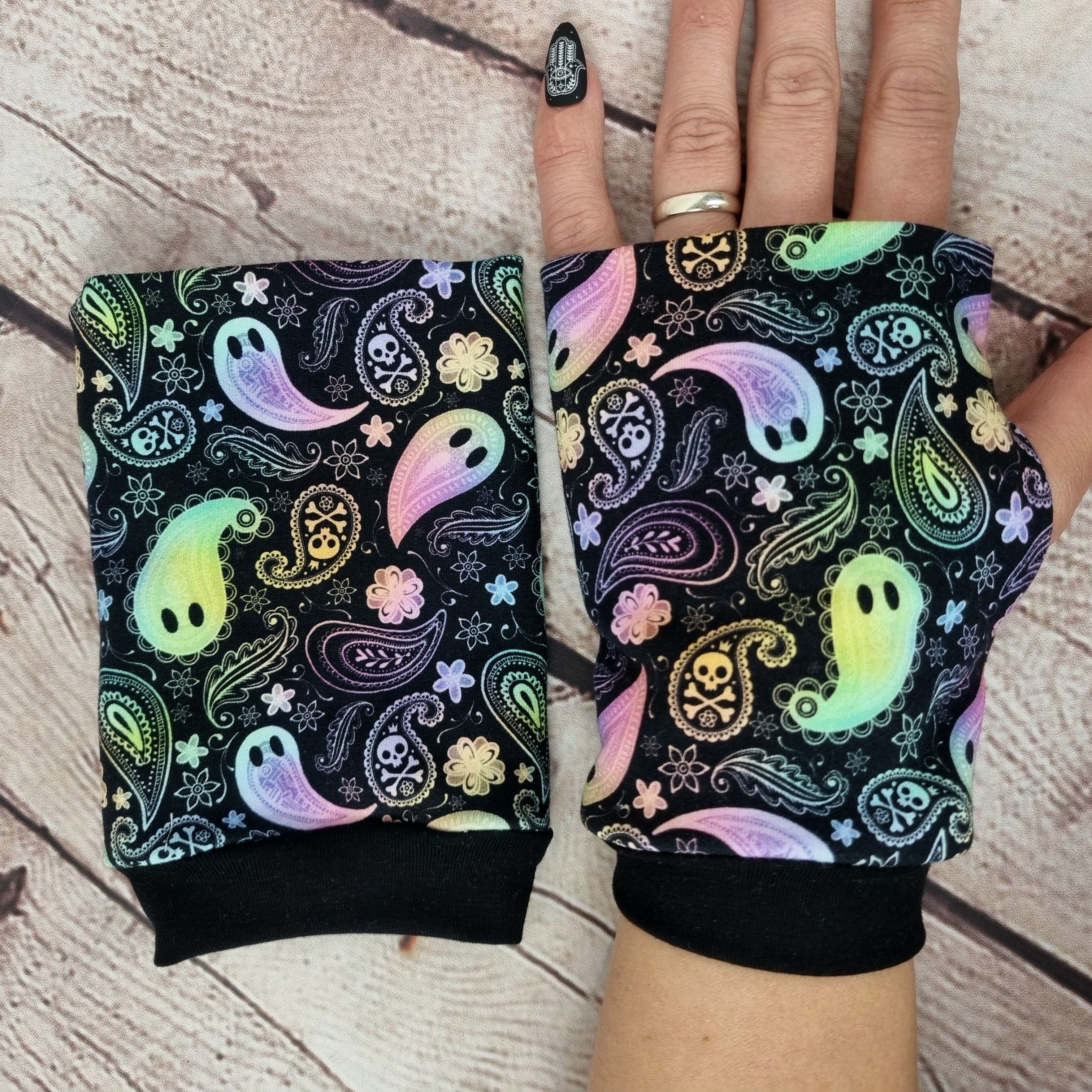 Paisley Ghost fingerless gloves stocking filler