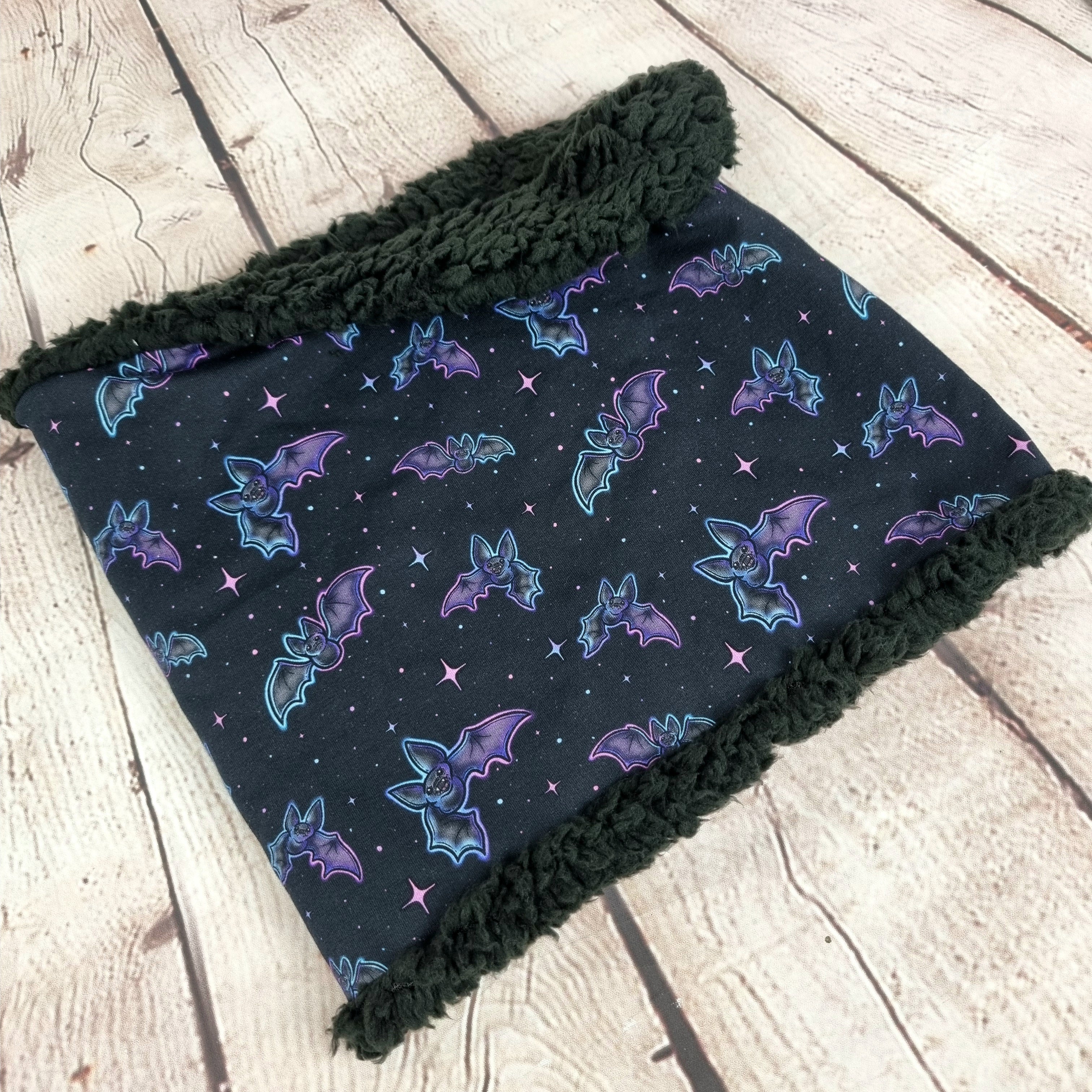 Bats purple outline snood scarf