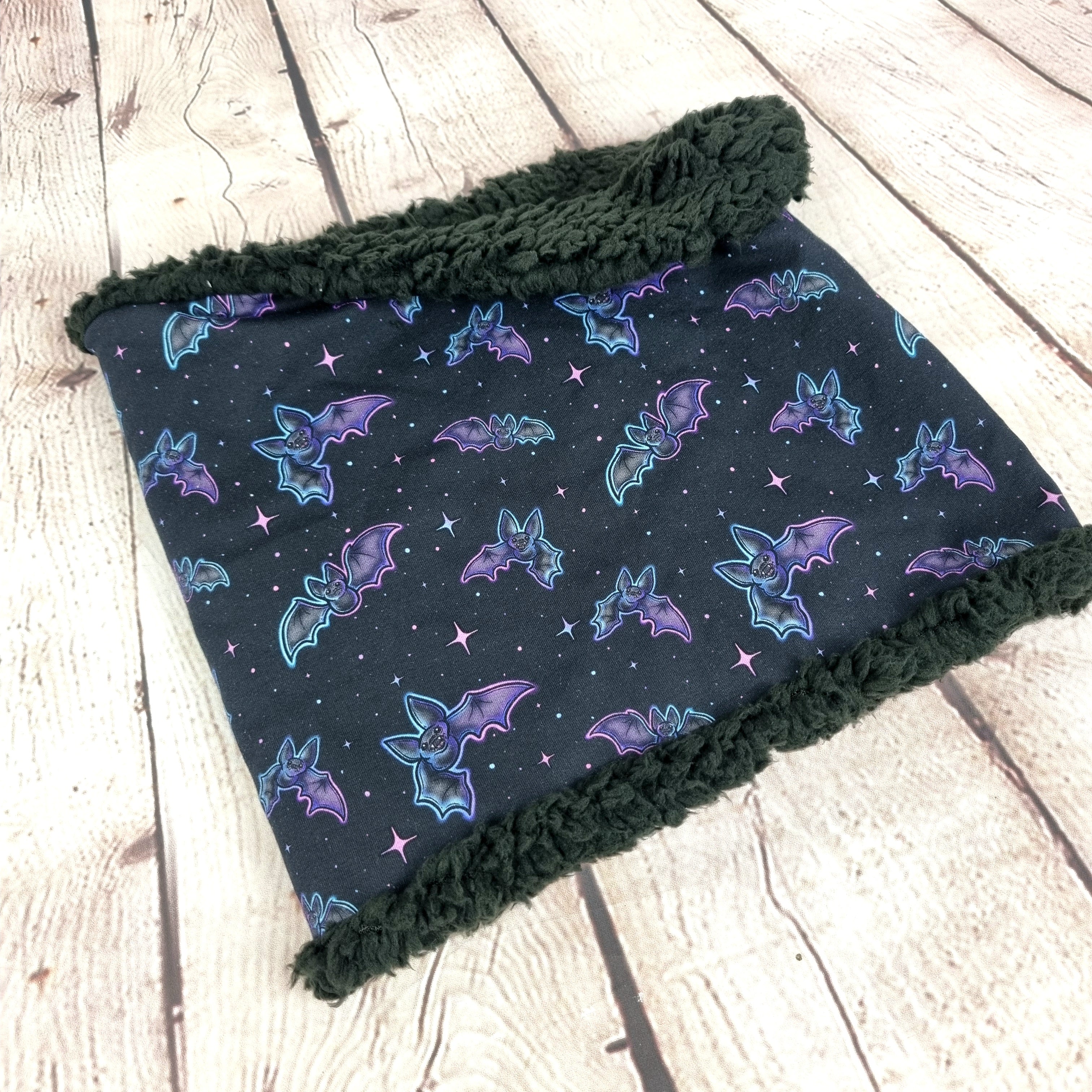 Bats purple outline snood scarf
