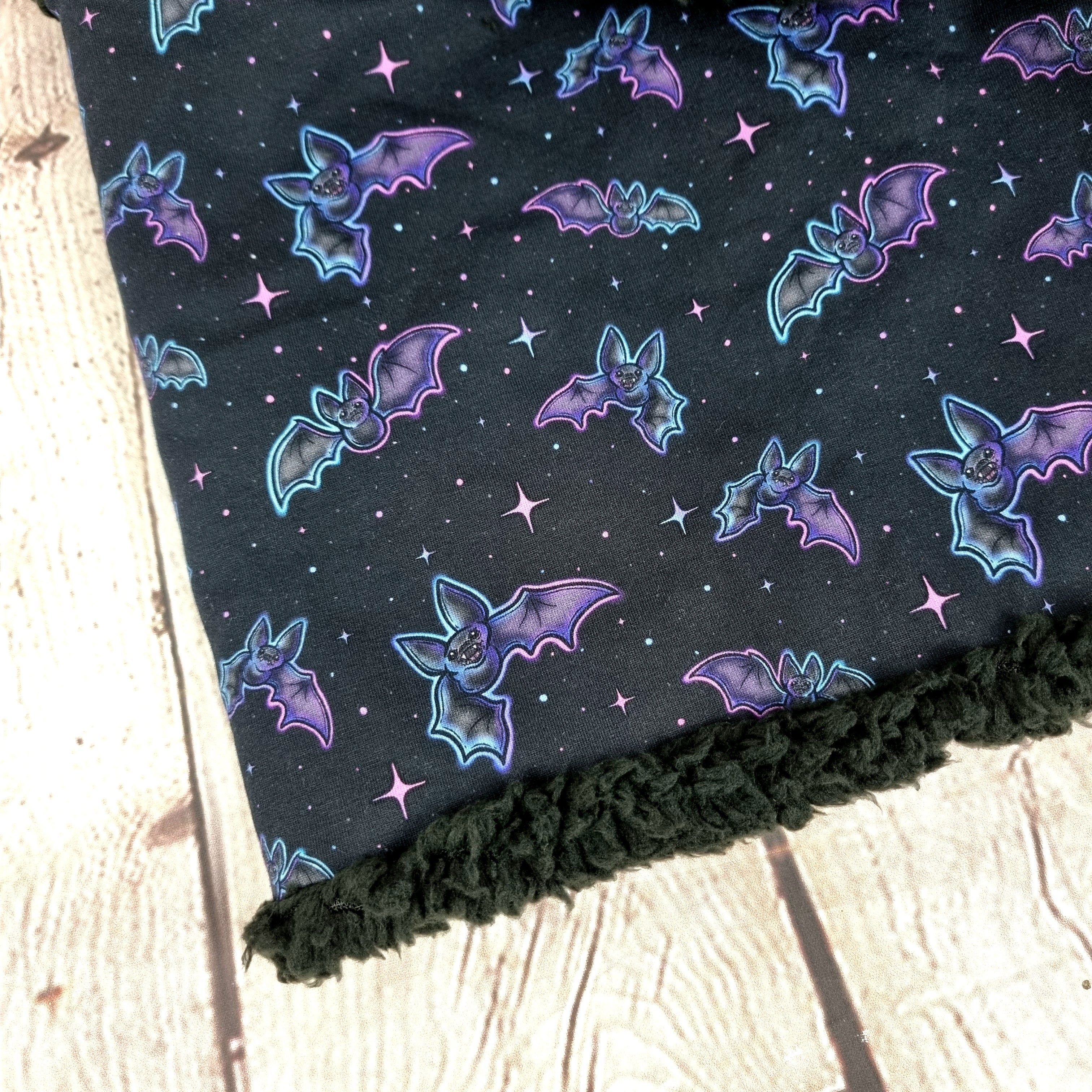 Bats purple outline snood scarf