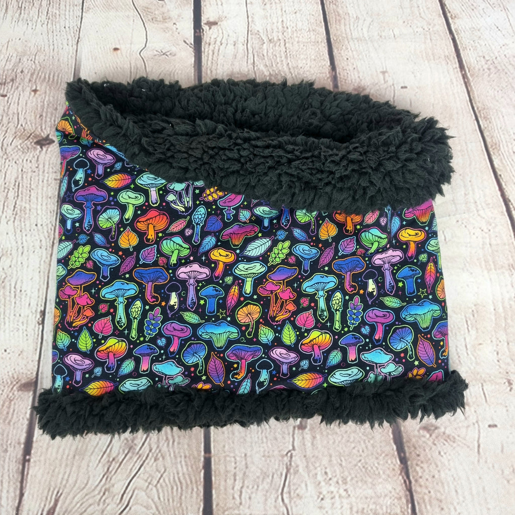 Rainbow Mushrooms snood scarf