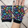 Rainbow mushrooms fingerless gloves stocking filler