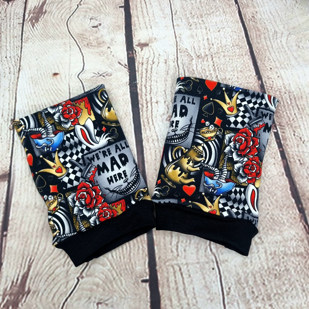 Alice in Wonderland fingerless gloves