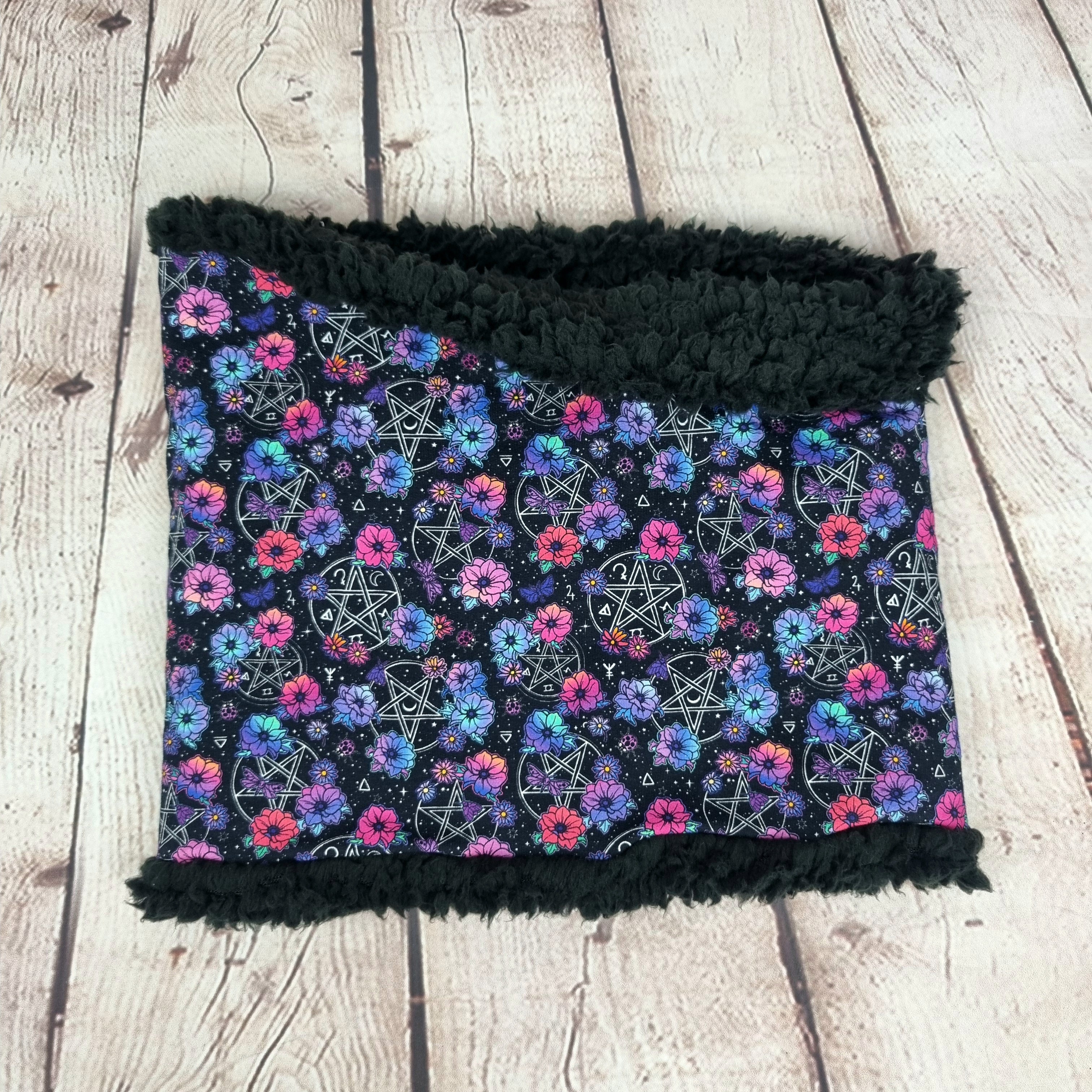 Witch Floral Pentackle snood scarf