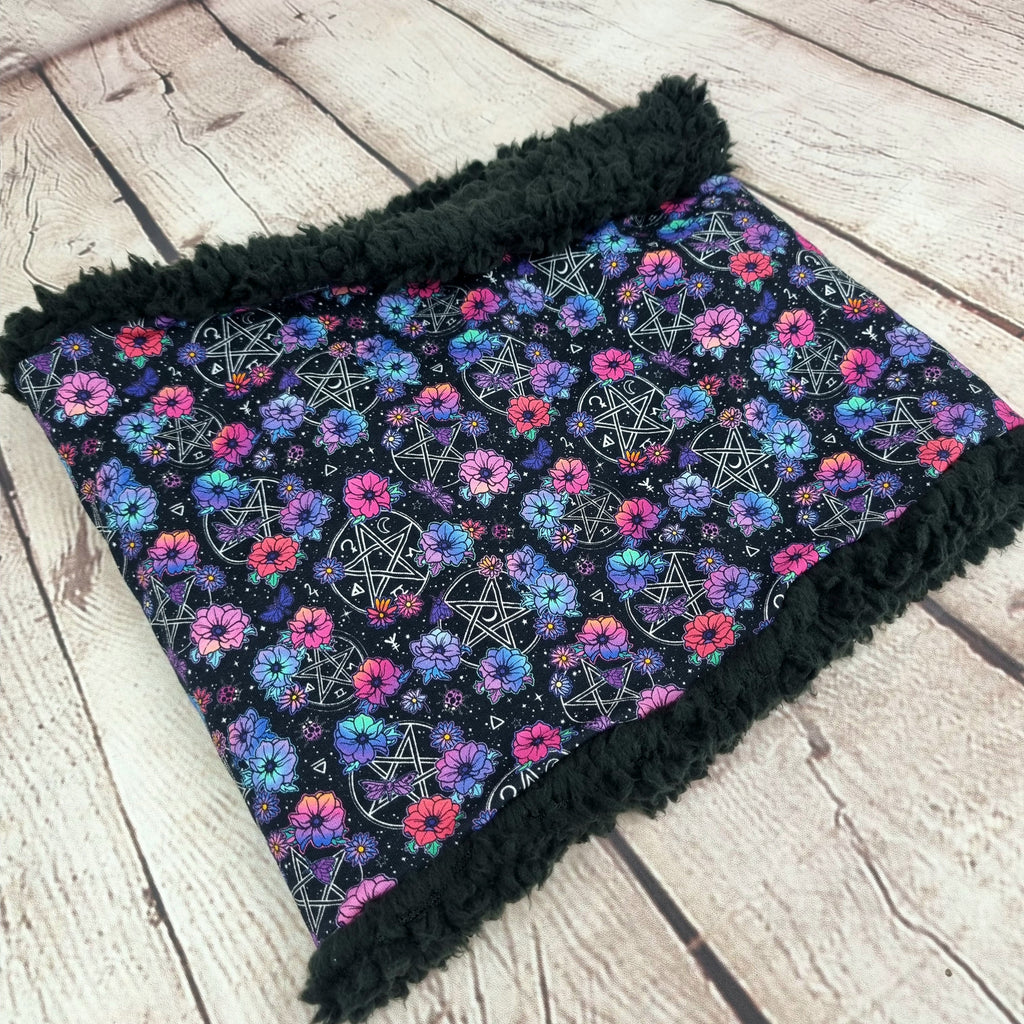 Floral witch pentackle scarf snood
