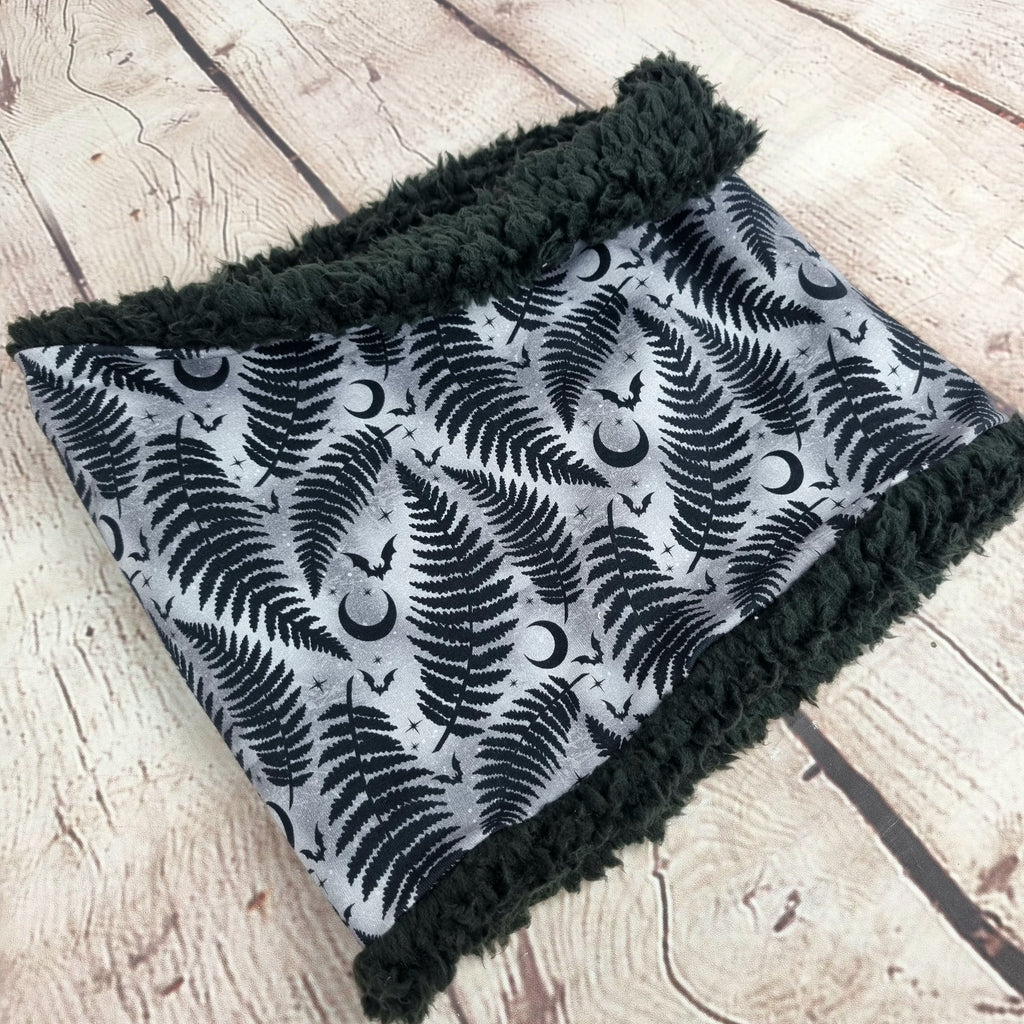 Grey fern forest snood scarf