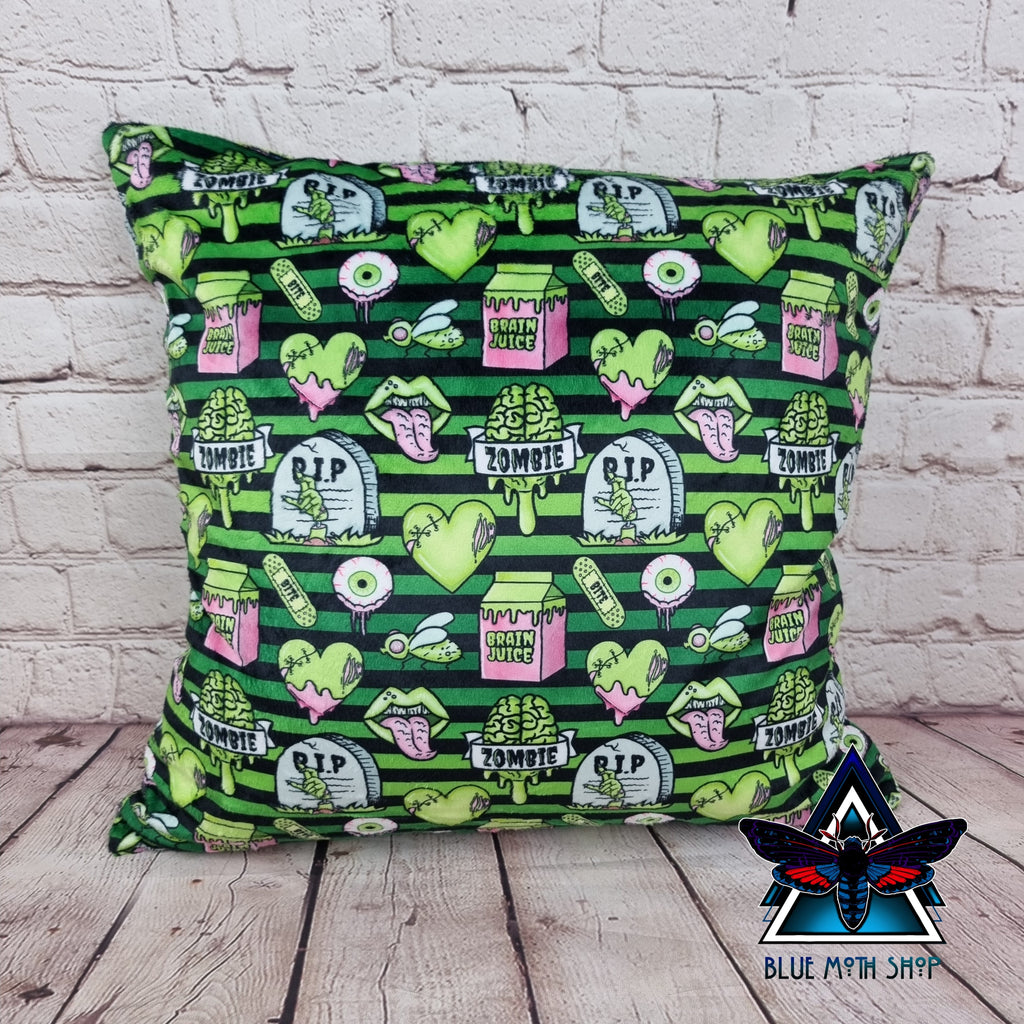 Green Zombie Stripe Soft Cushion