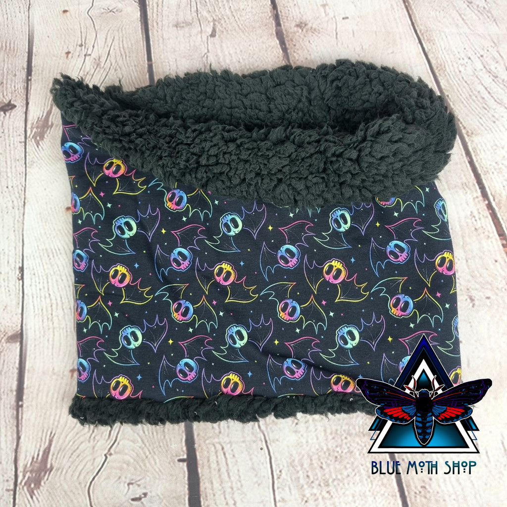 Rainbow Skull Bats snood scarf