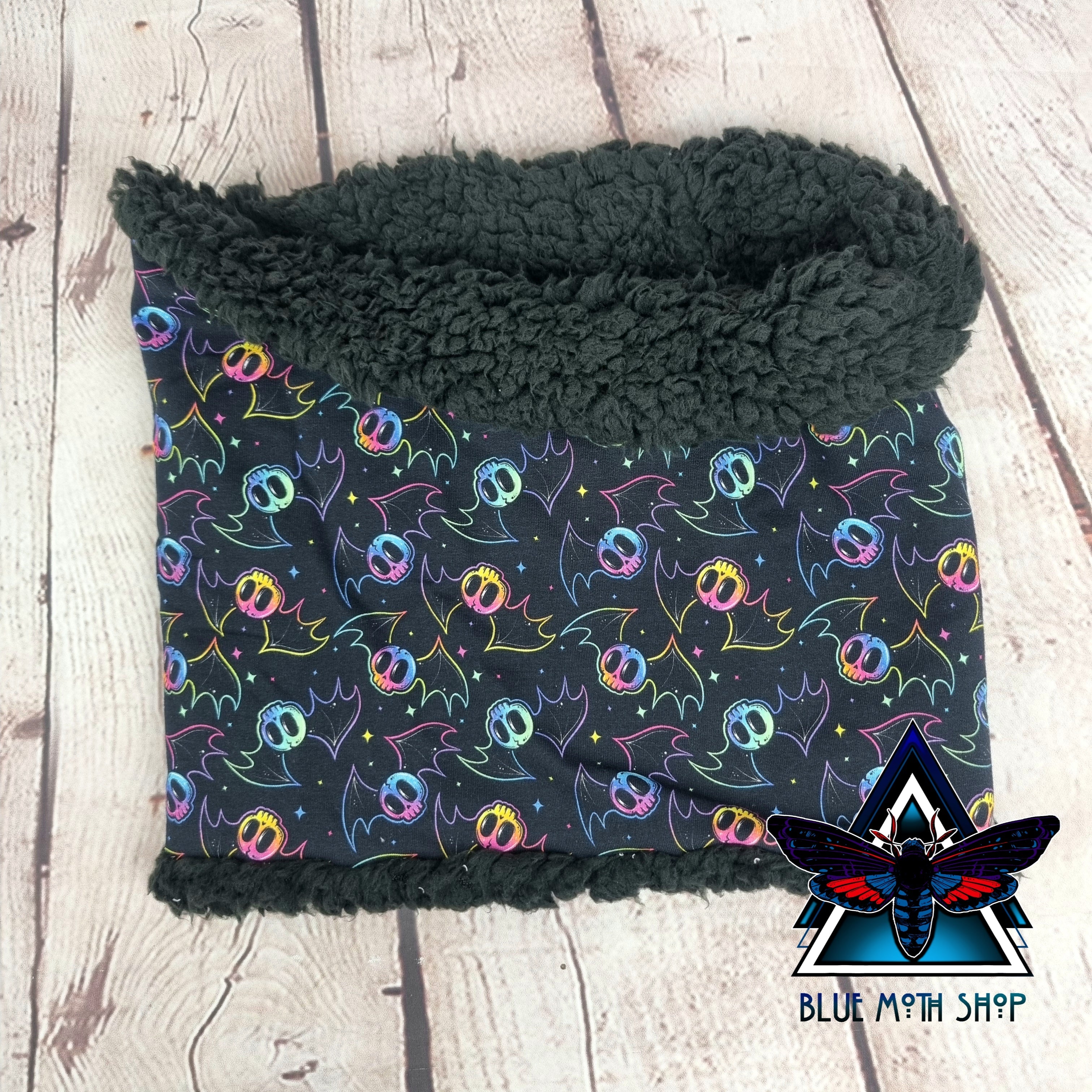 Rainbow Skull Bats snood scarf