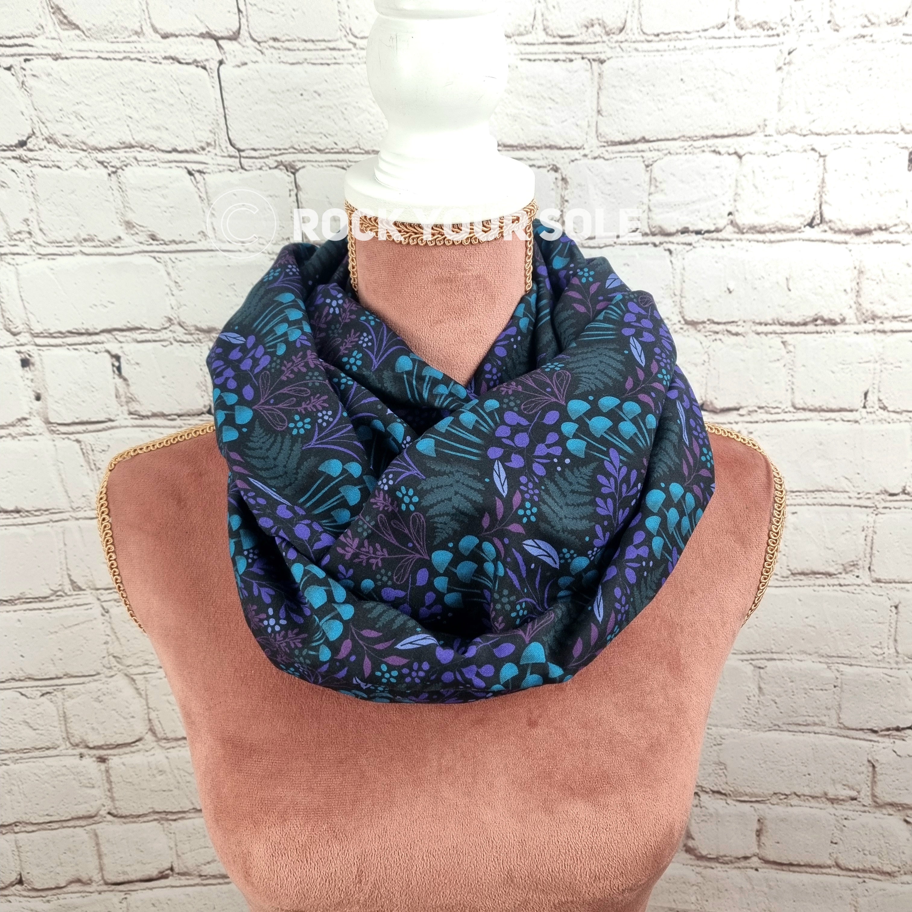 Minimal Floral Fern infinity scarf