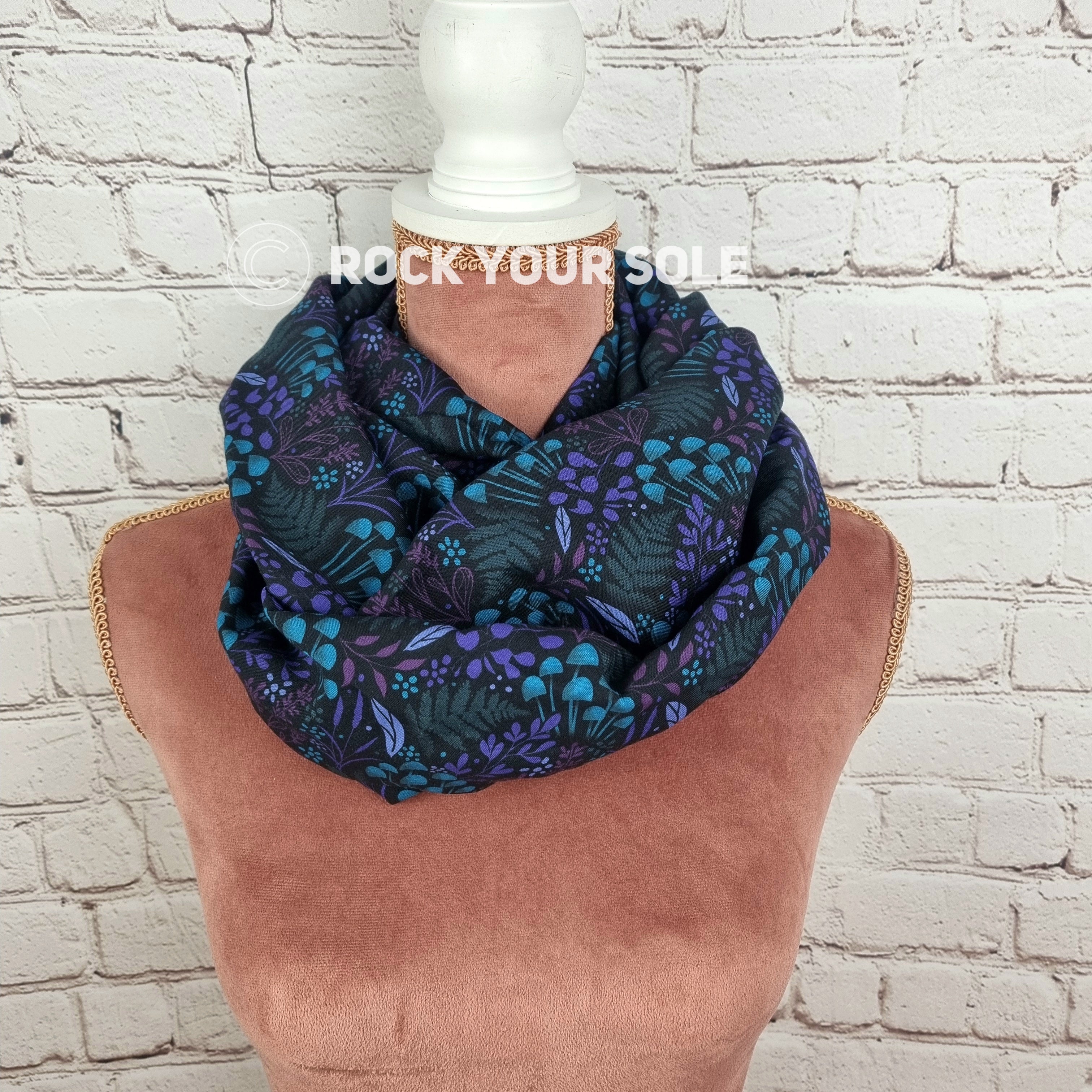 Minimal Floral Fern infinity scarf