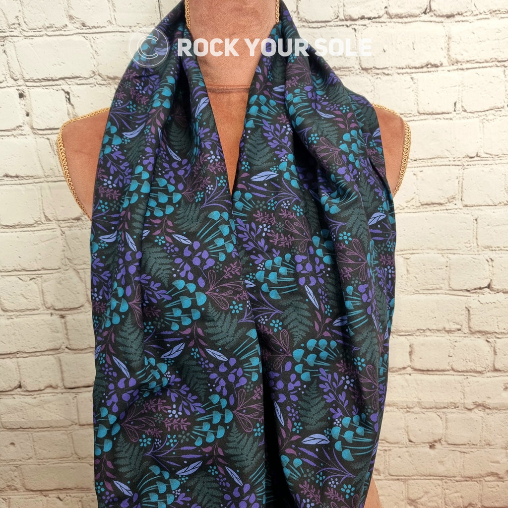 Minimal Floral Fern infinity scarf