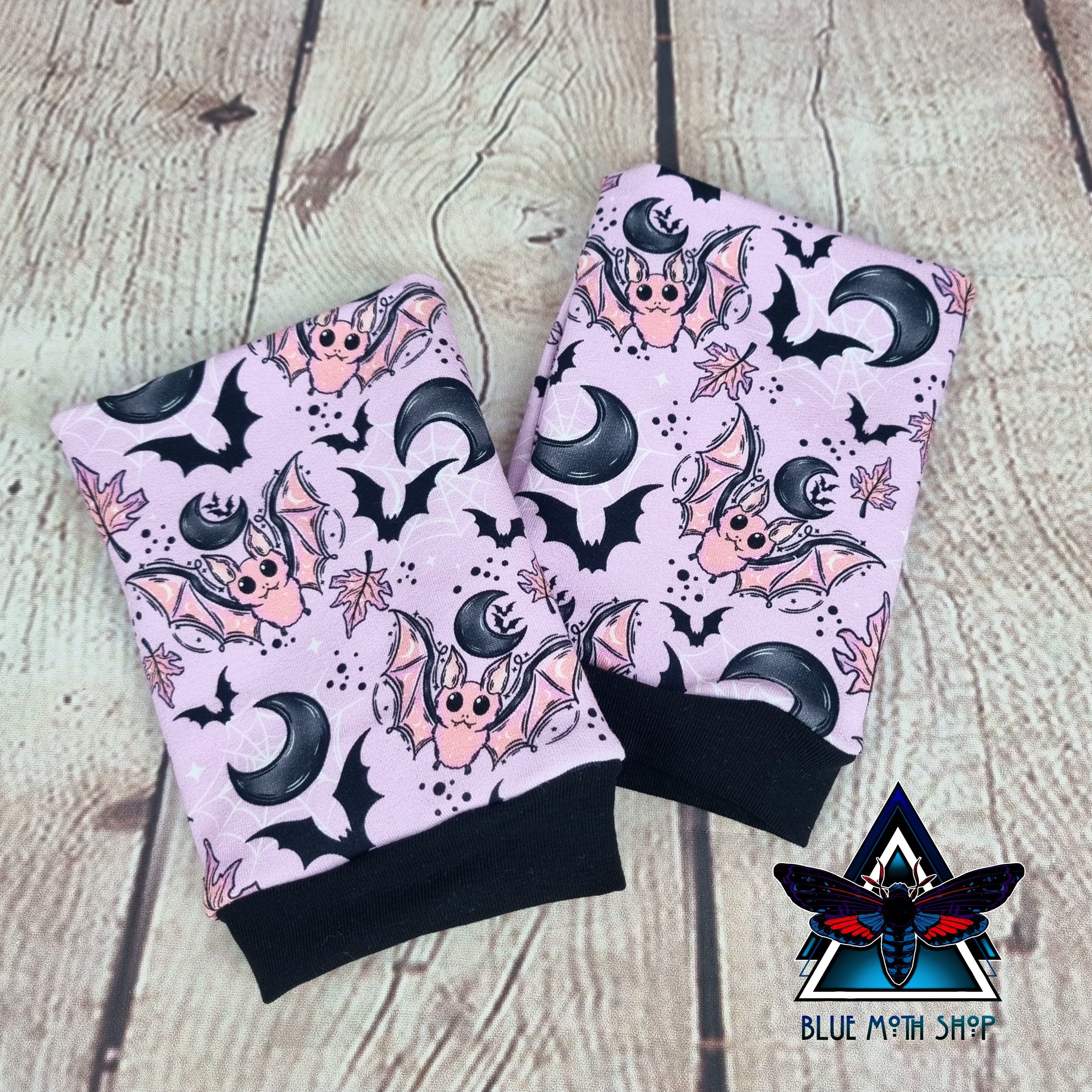 Pink Bats fingerless gloves