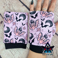 Pink Bats fingerless gloves