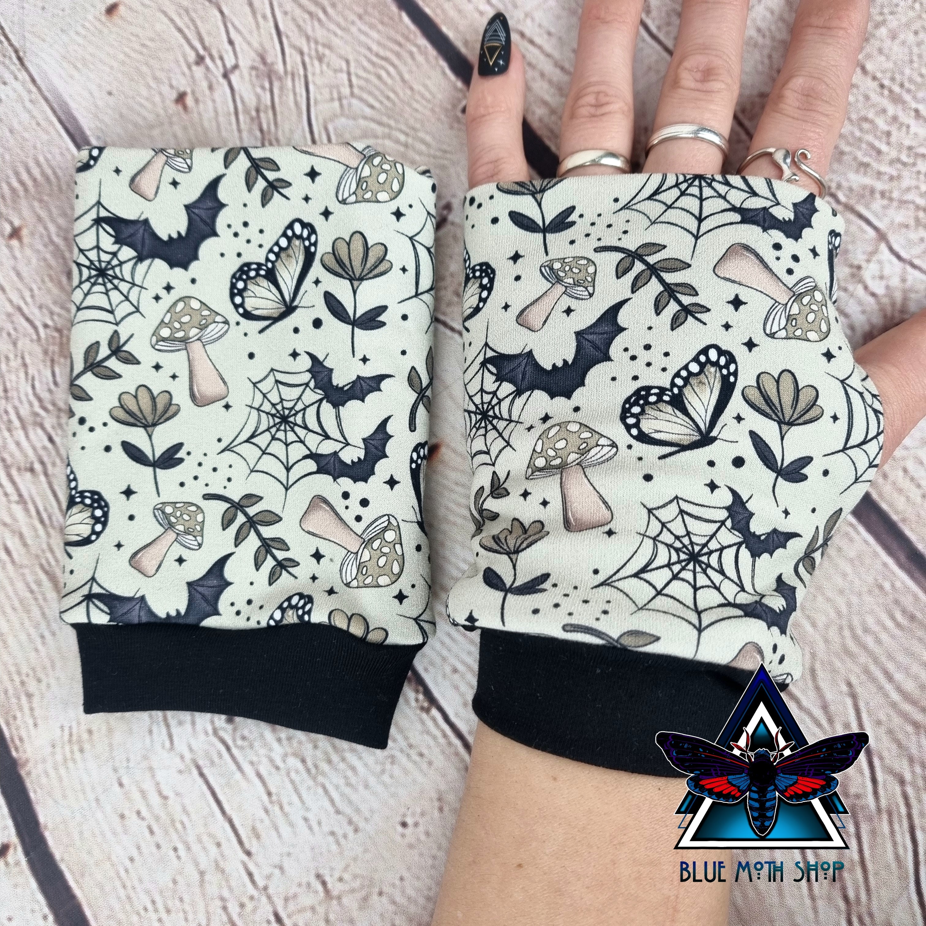 Cottagecore Bats fingerless gloves