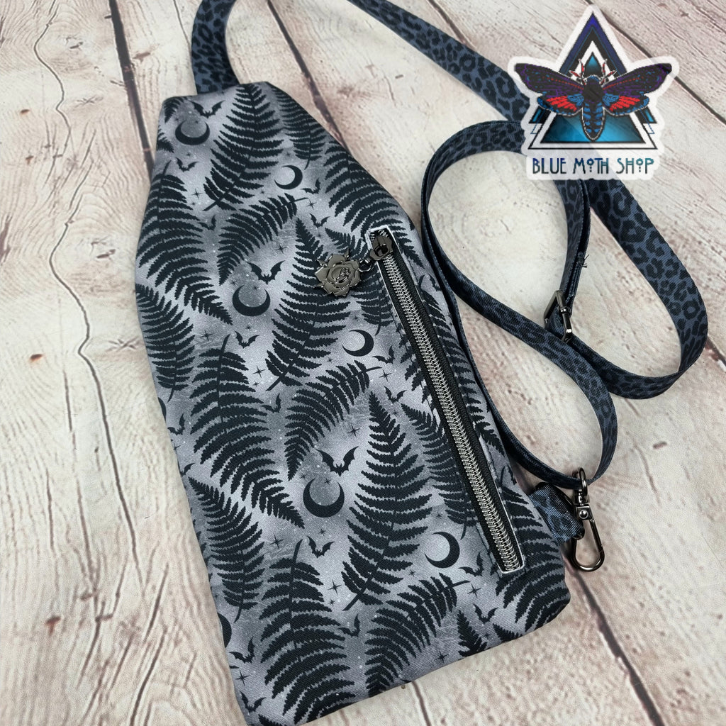 Grey Fern Mini Travel Sling Bag