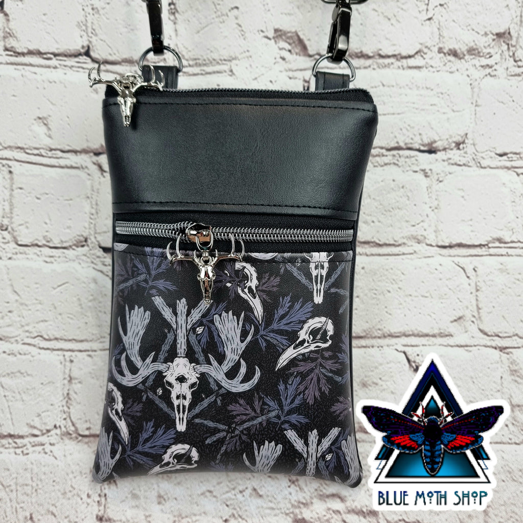 Pagan protector skull Phone Bag handmade 