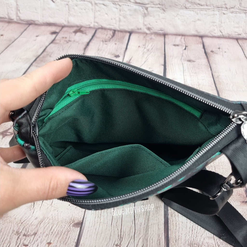 Green Occult Skull medium crossbody bag