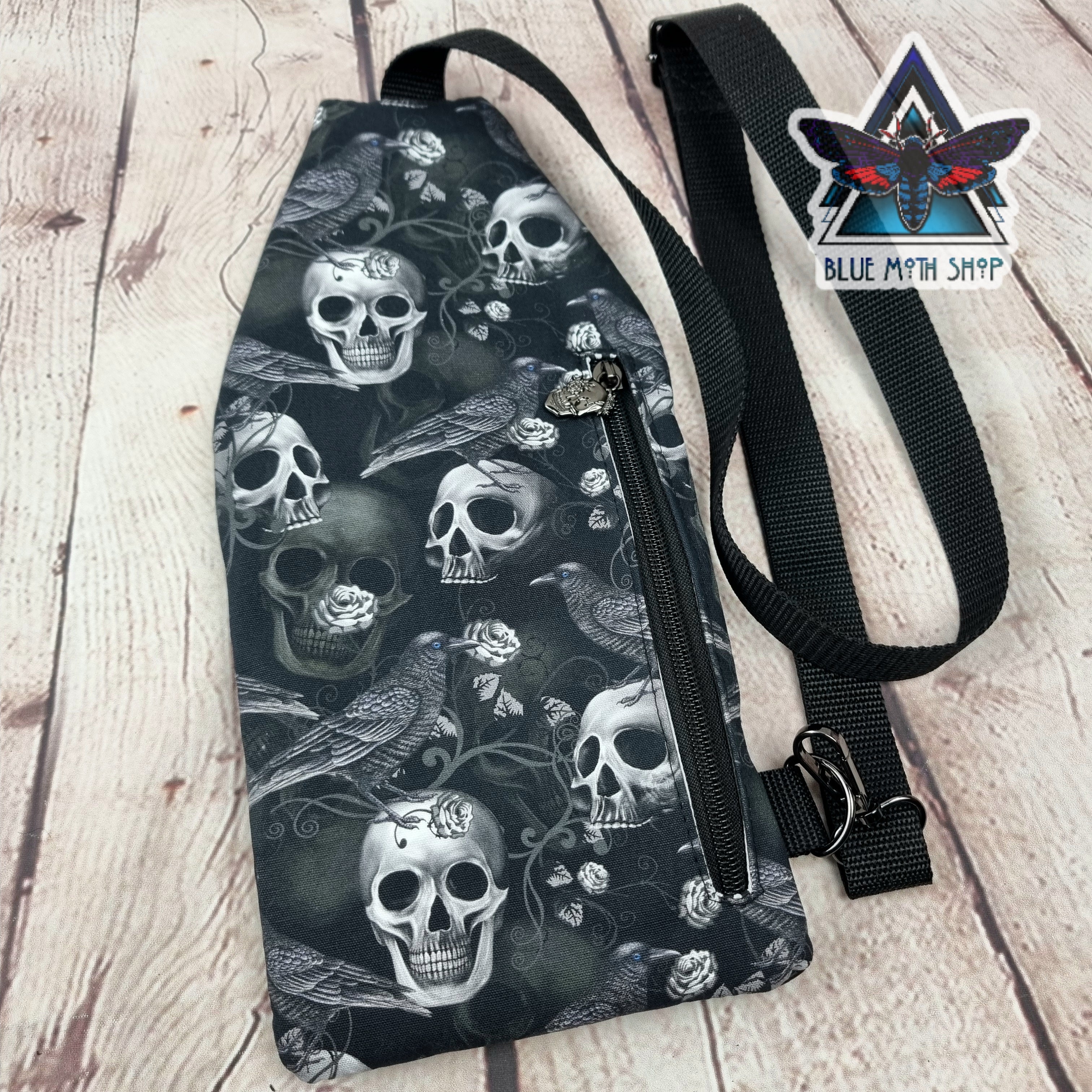 Skulls and Ravens Mini Travel Sling Bag
