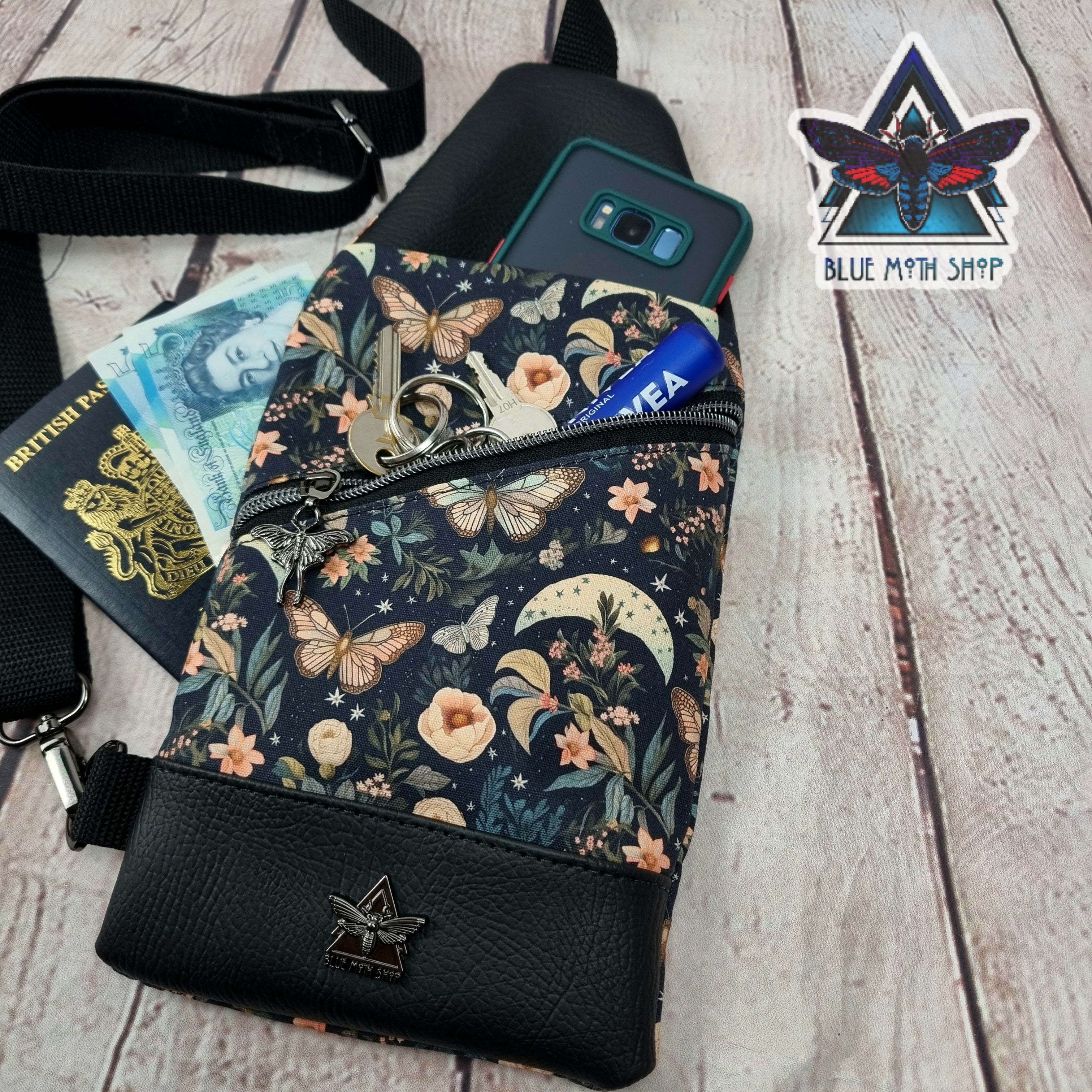 Floral Butterfly Mini Travel Sling Bag