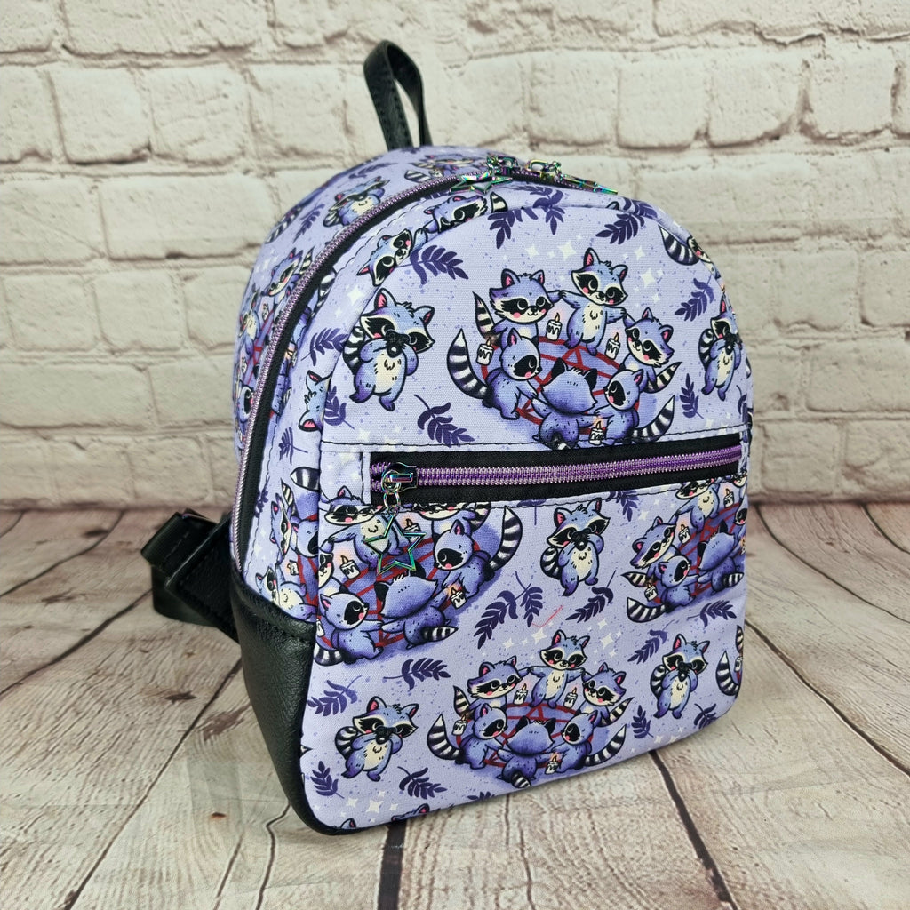 Raccoon Summoning Circle Handmade Backpack