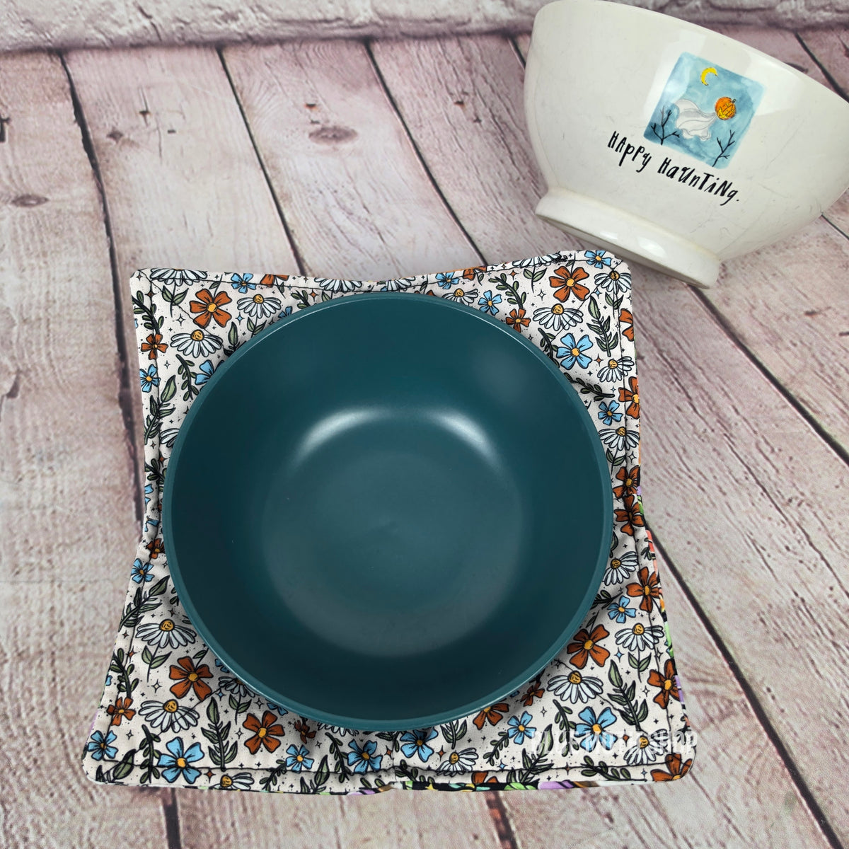 Cats Flowers Double Sided Bowl Cozy