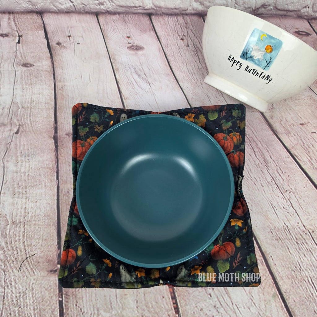 Ghost Pumpkin Patch Double Sided Bowl Cozy
