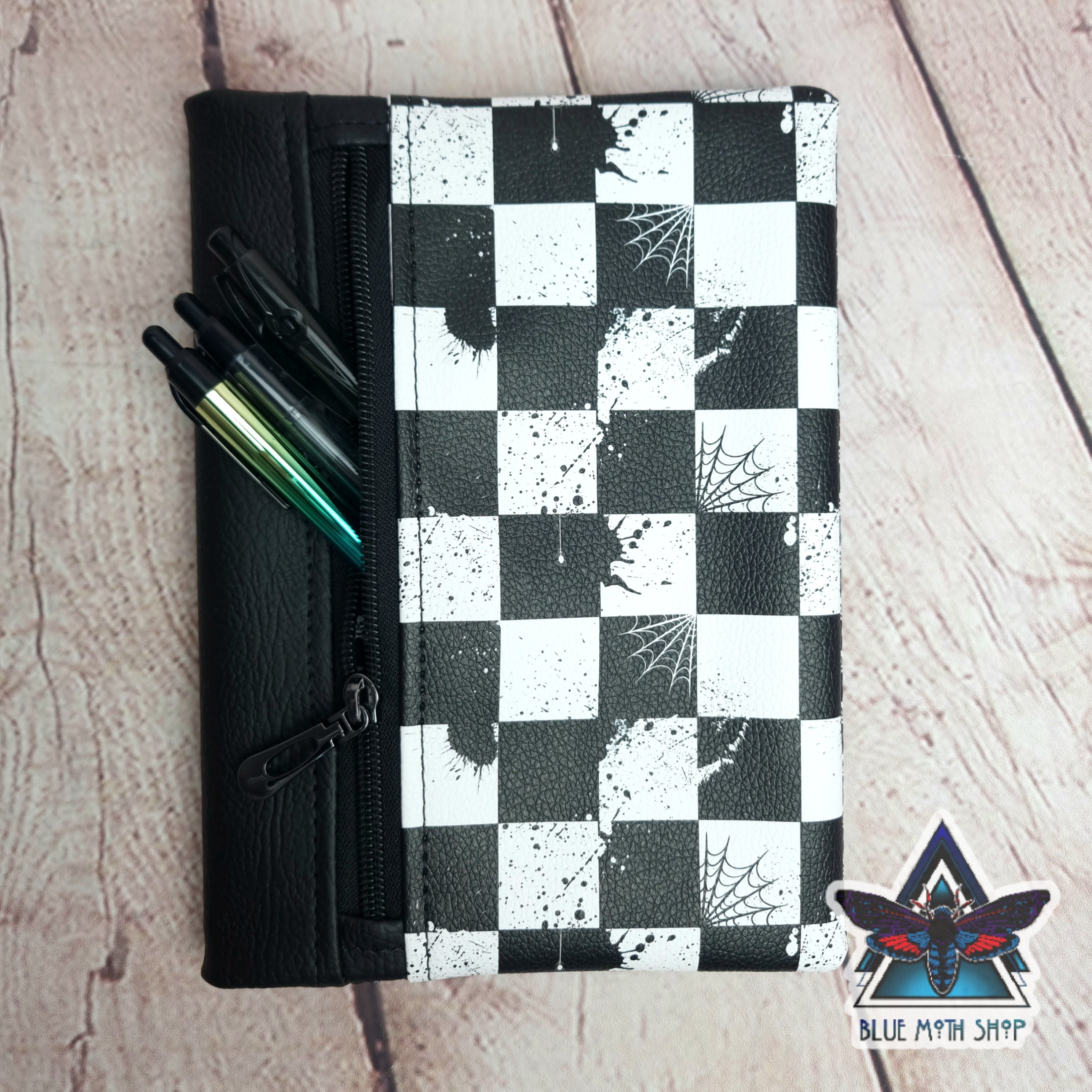 Checkerboard Grunge Notebook with removable cover A5