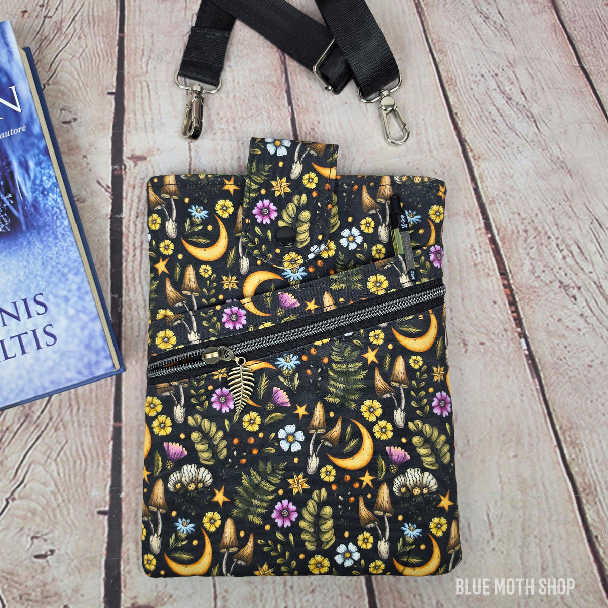 Floral Autumn Book Sleeve or Book Crossbody bag