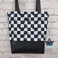Grunge Checkerboard Tote Bag with Zip