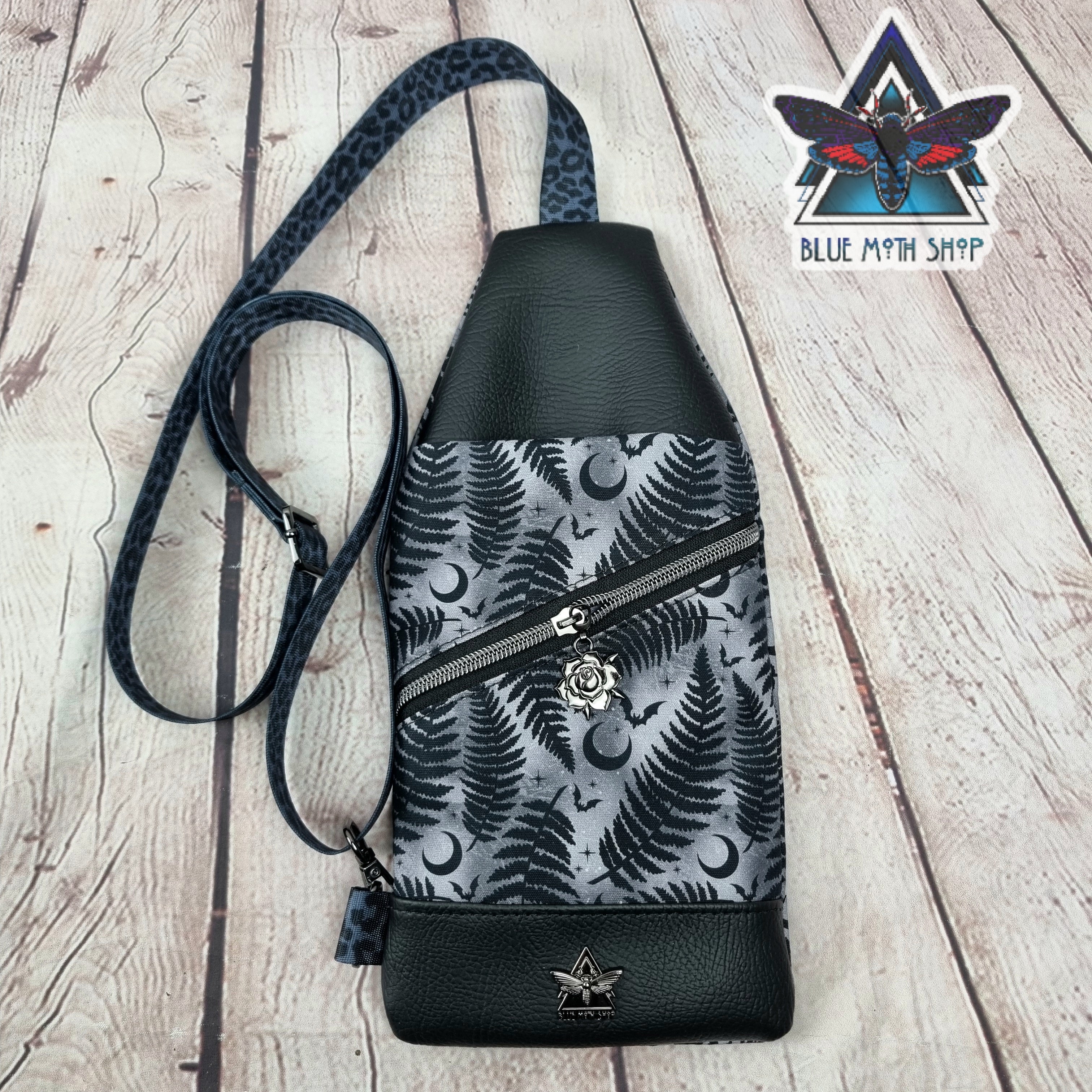 Grey Fern Mini Travel Sling Bag