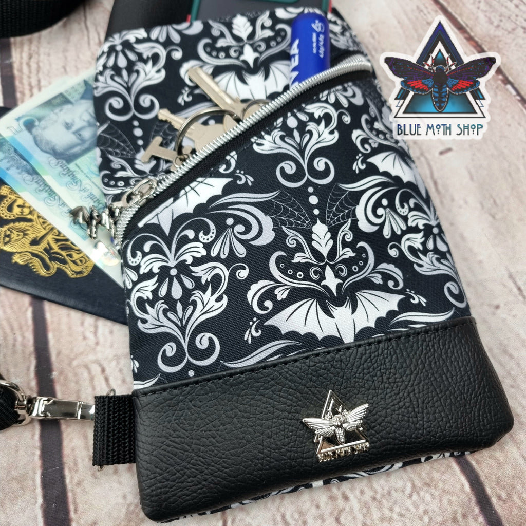 Damask Bats Mini Travel Sling Bag
