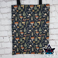Autumn goods mushrooms handmade cotton tote bag
