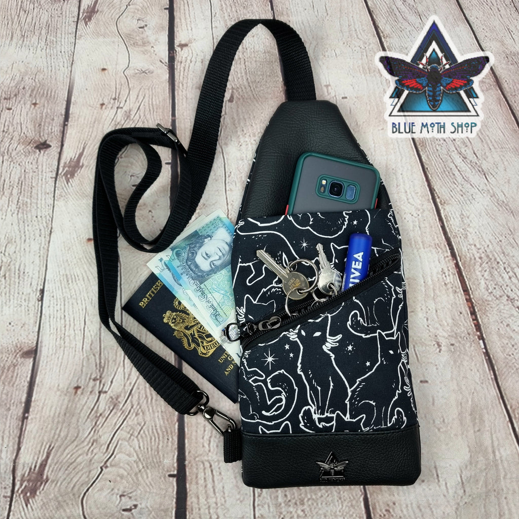 Black Cats Mini Travel Sling Bag
