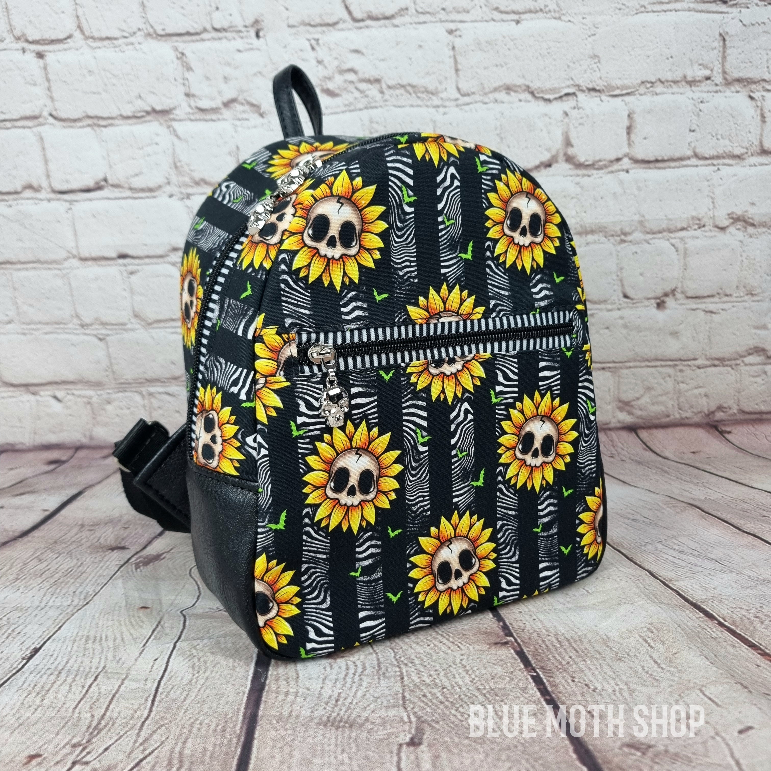 Skull Sunflower Handmade Backpack