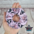Pink Lilac Bats 100% cotton scrunchie