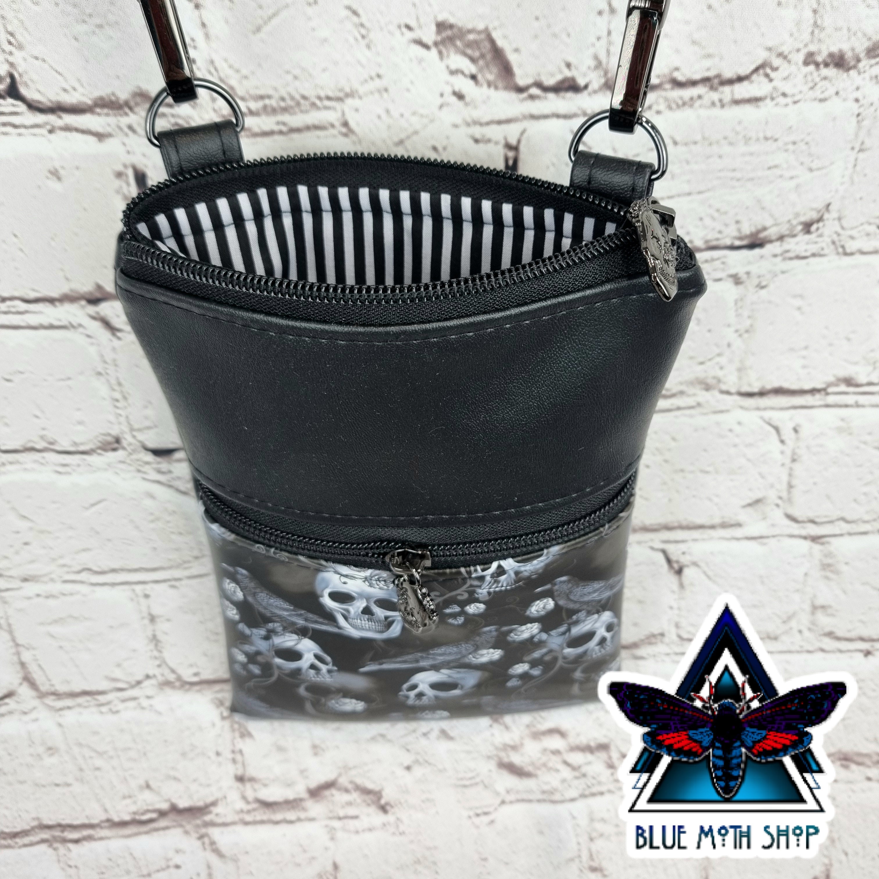 Skulls and Ravens Faux Leather Phone Crossbody Phone Bag