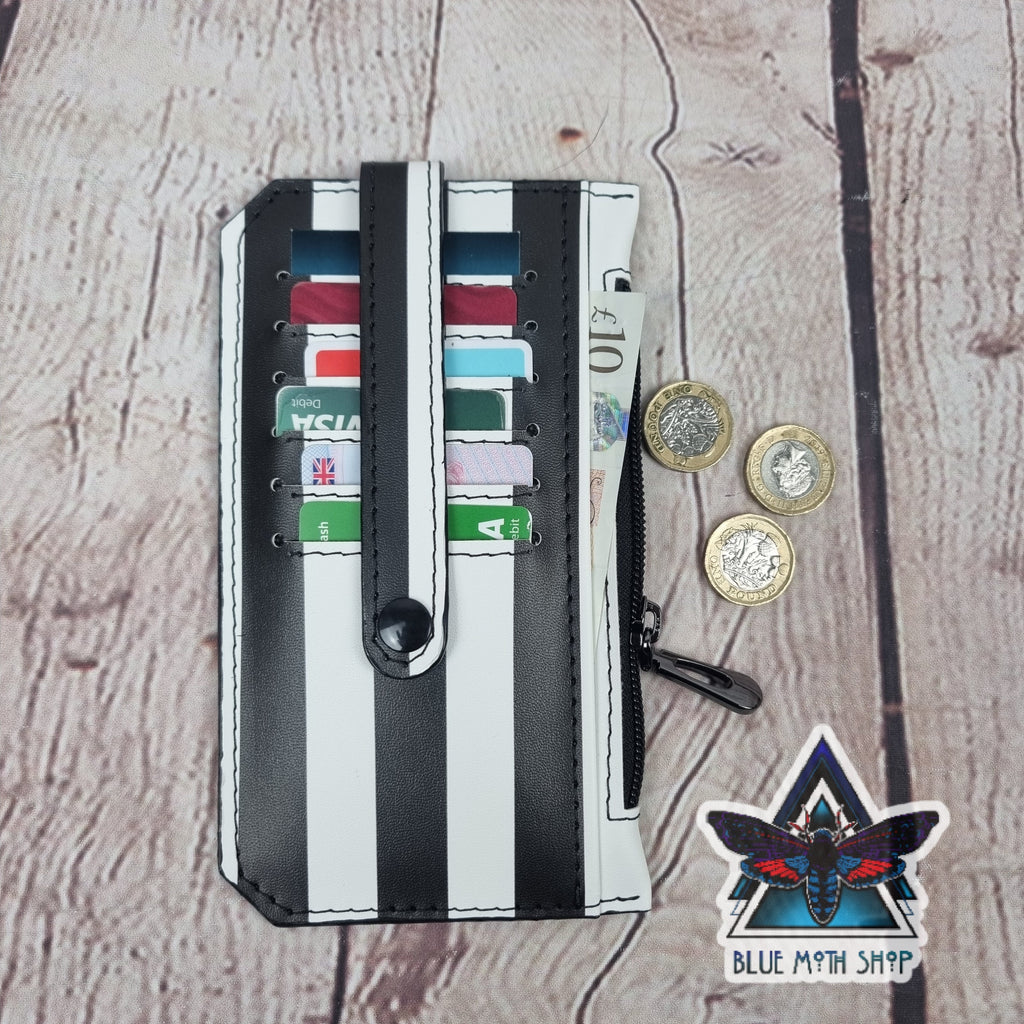Black white stripes Slim Purse Wallet