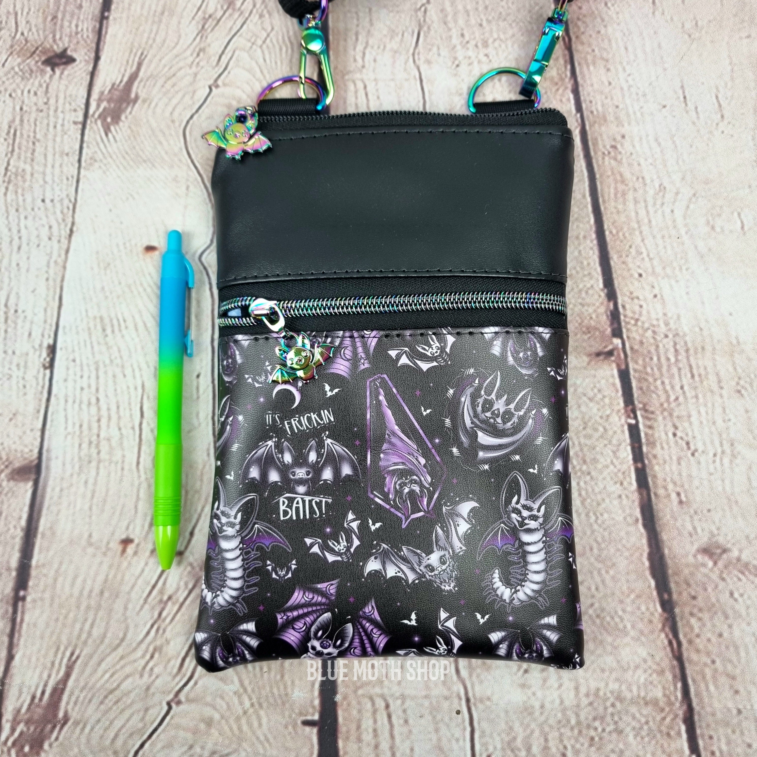 It's Freaking Bats Faux Leather Crossbody Phone Bag
