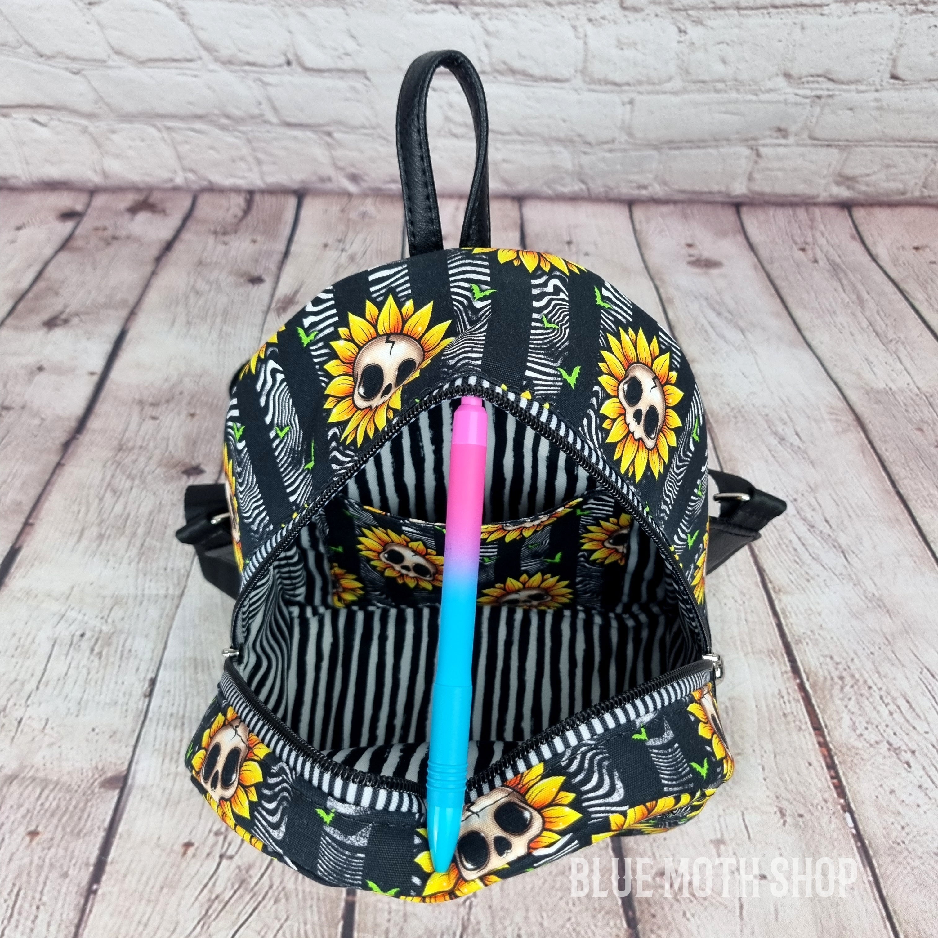 Skull Sunflower Handmade Backpack