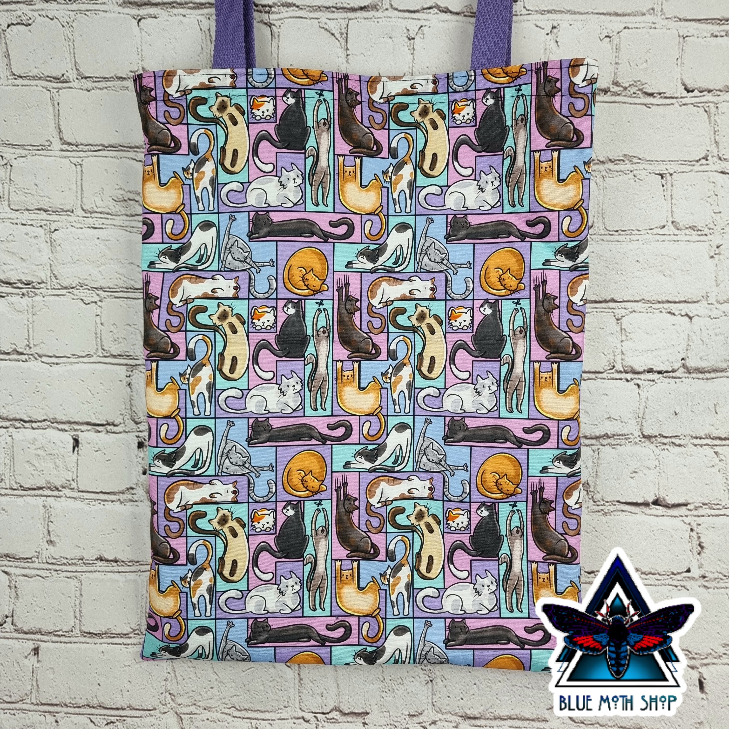 Cat Tetris 100% Cotton Canvas Tote Bag