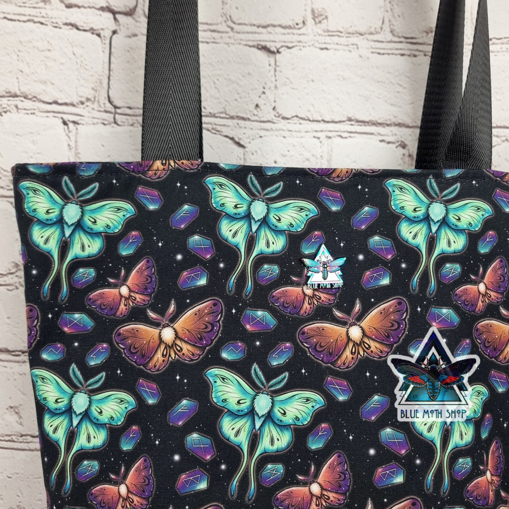 Lunar Moth Tote Bag with Zip
