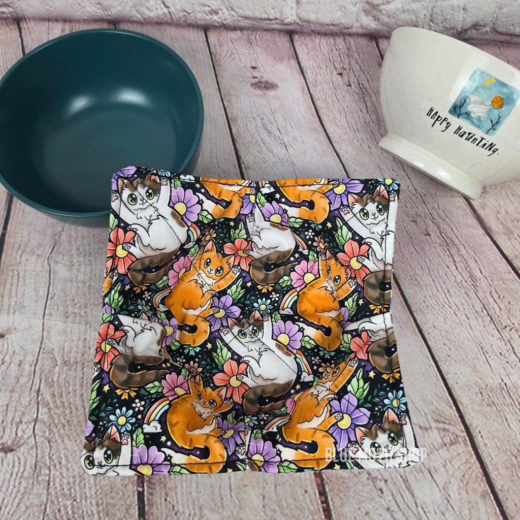 Cats Flowers Double Sided Bowl Cozy