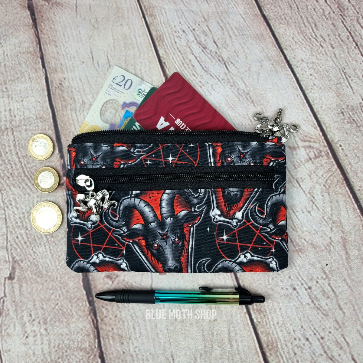Baphomed Goat Gothic Eco 100% Cotton Canvas Slim Purse Wallet