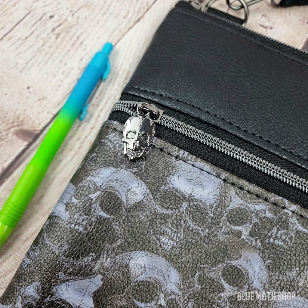 Real Skulls Faux Leather Crossbody Phone Bag