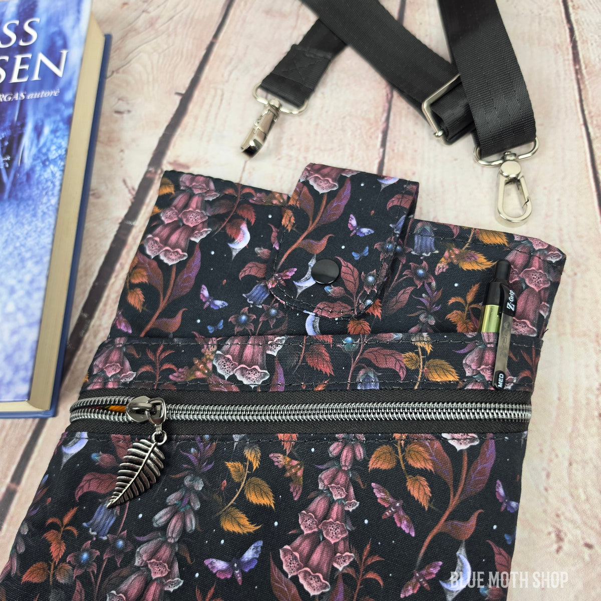 Foxglove Autumn Book Sleeve or Book Crossbody bag