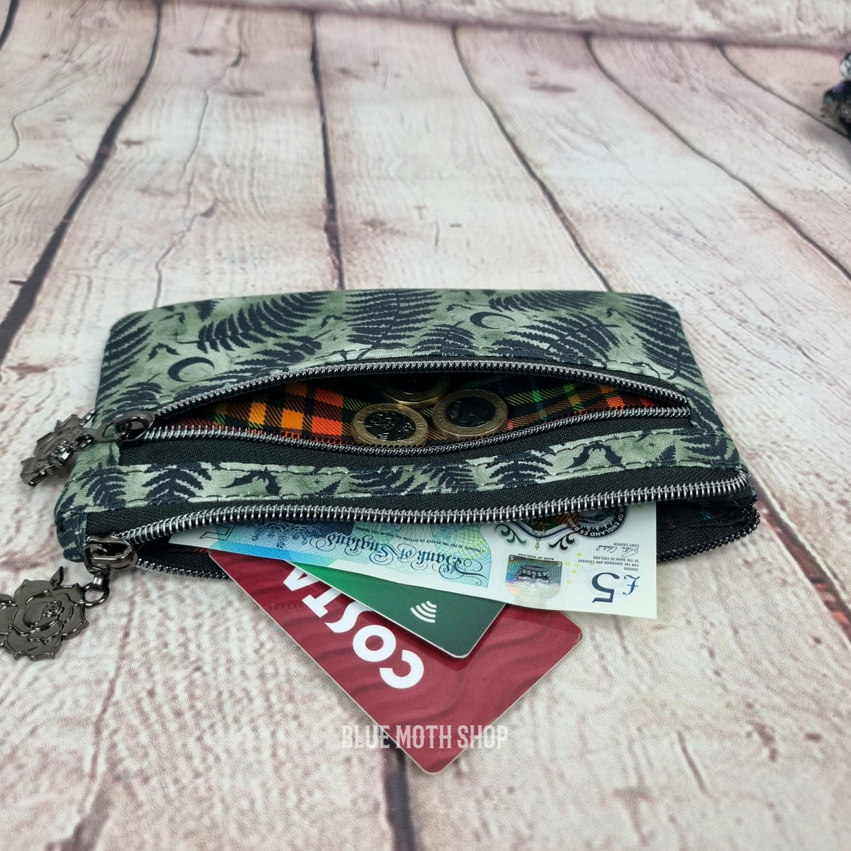 Green Fern  Eco 100% Cotton Canvas Slim Purse Wallet