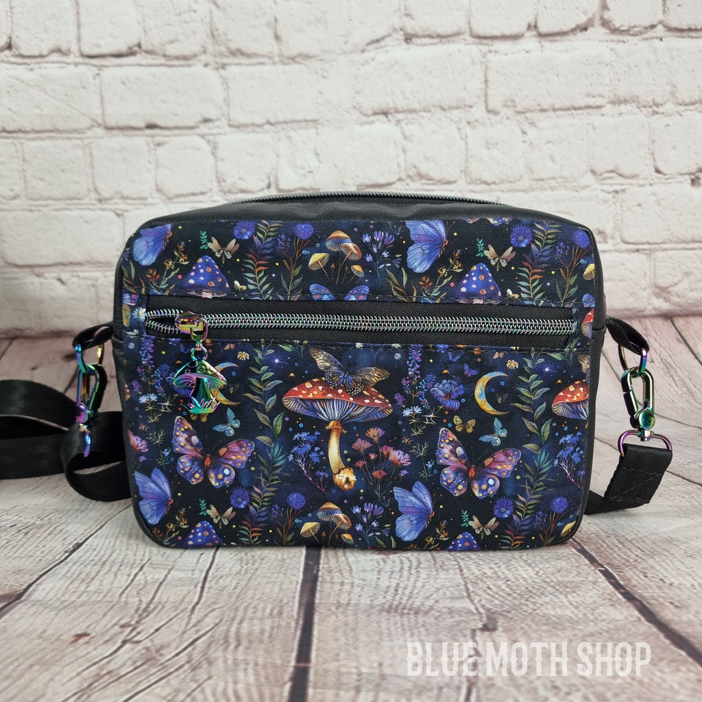 Blue Magic Mushroom crossbody bag