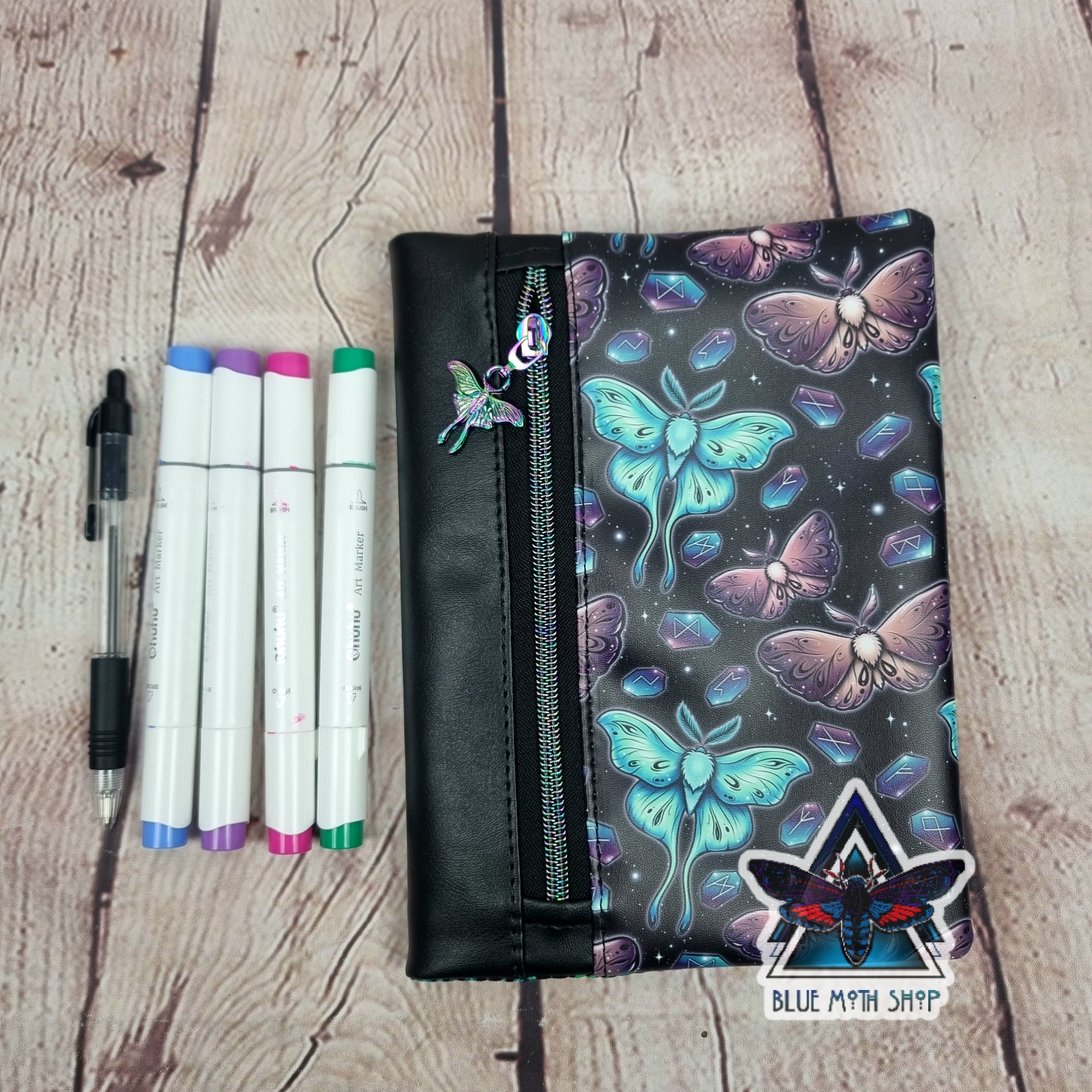 Lunar Moth Notebook with removable cover A5