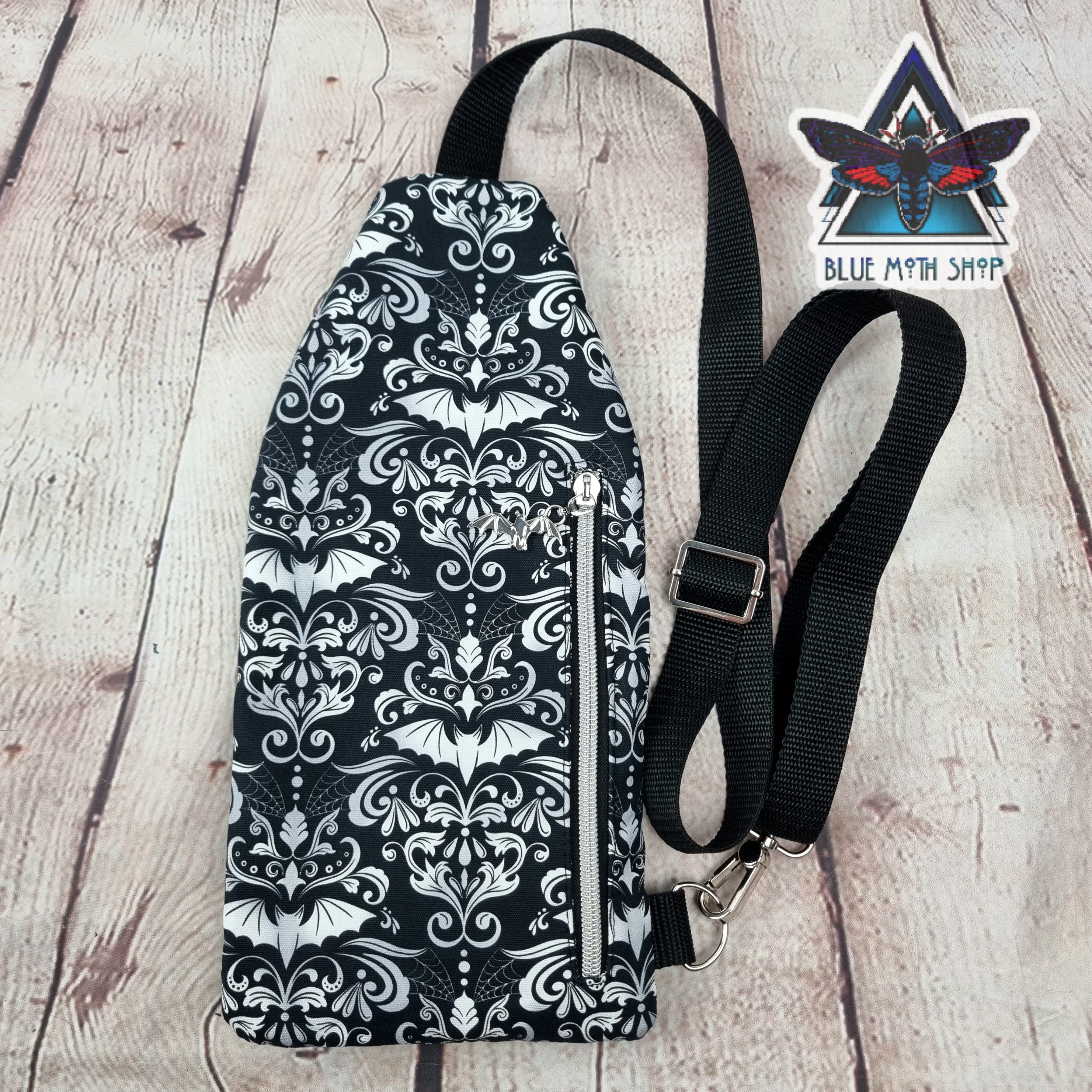 Damask Bats Mini Travel Sling Bag